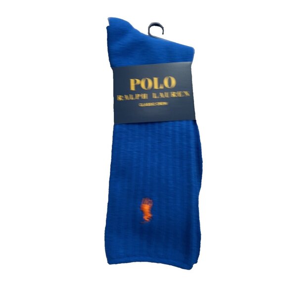 Polo Ralph Lauren Classic Crew Rib Socks Blue - Picture 2 of 3